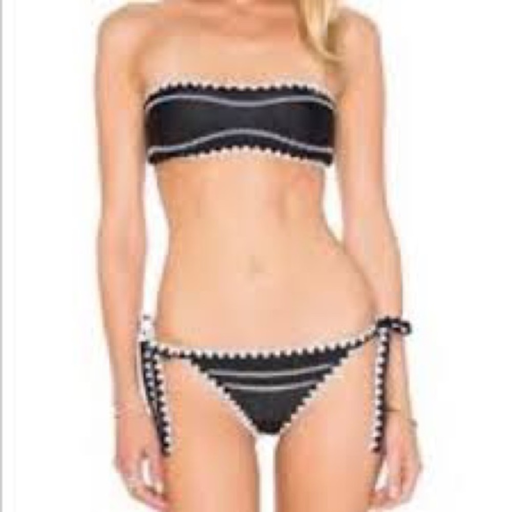 Same Swim Bikini The Babe Top & The Everything Bottom Black/White Size L👙